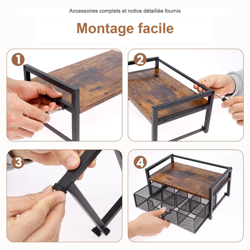 Montage facile en 4 étapes, accessoires et notice fournis