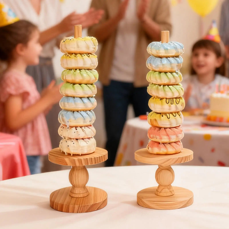 Présentoir Donuts Bois Rustique Mariage – présentoir donuts – vue de côté