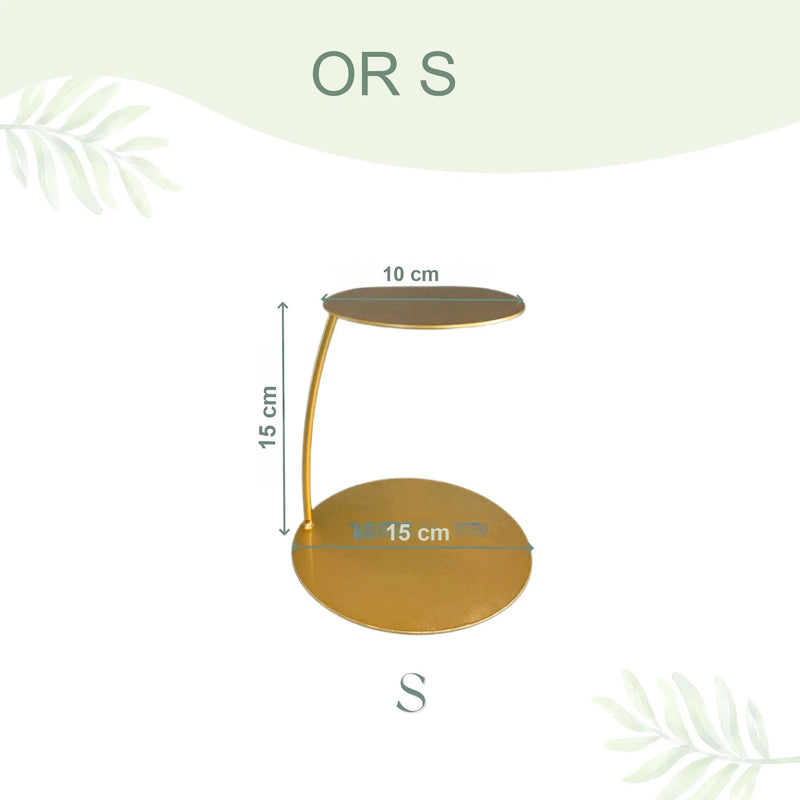 Présentoir Gâteau Métal Flottant Doré – présentoir gâteau – présentation complète