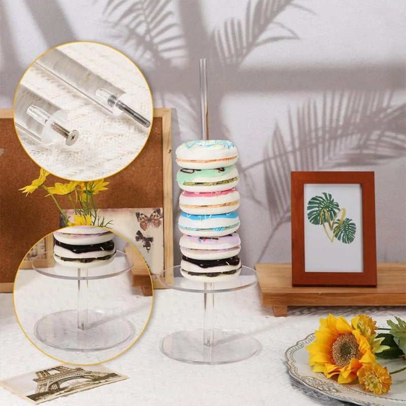 Présentoir Donuts Acrylique Antidérapant Fête – présentoir donuts – vue de côté