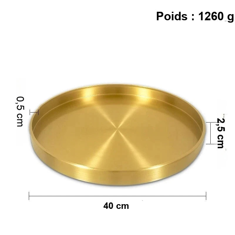 Plateau Laiton Rond Buffet Pro