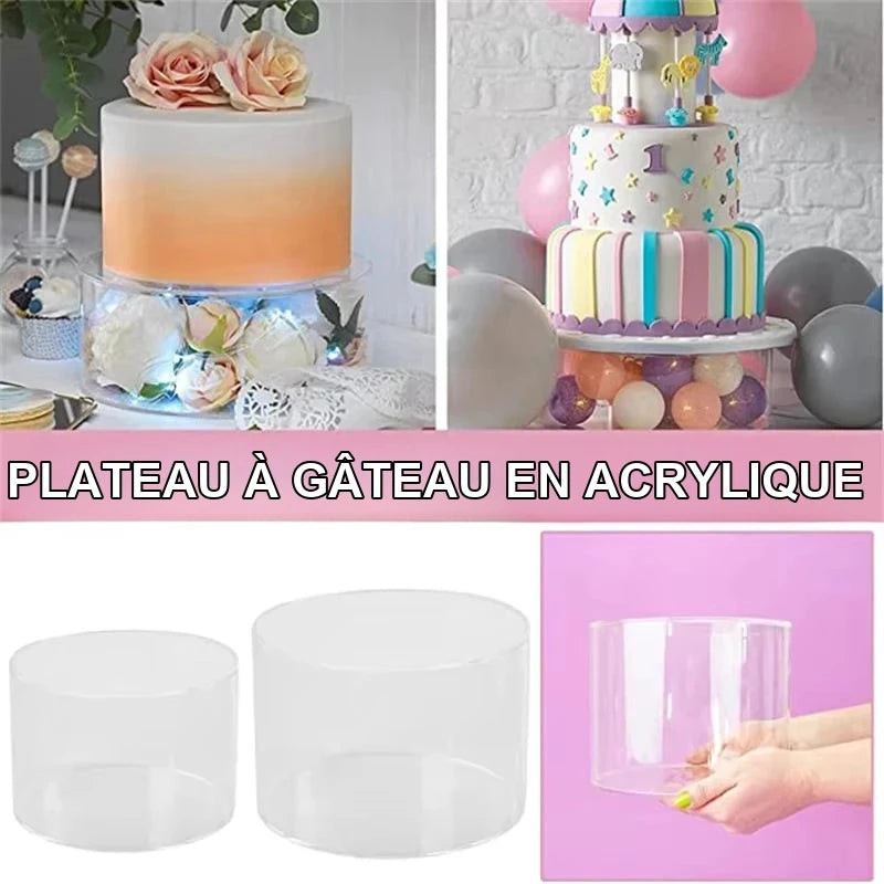 Présentoir Gâteau Acrylique Fillable – présentoir gâteau – mise en scène pour réception