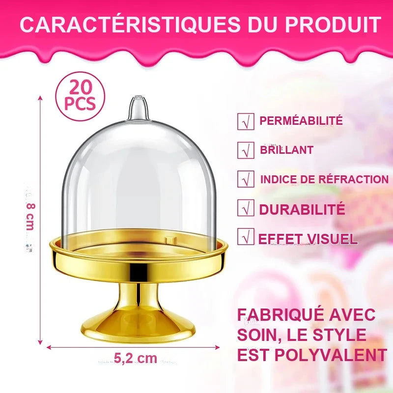 Présentoir Cupcake Mini Cloche sur Pied