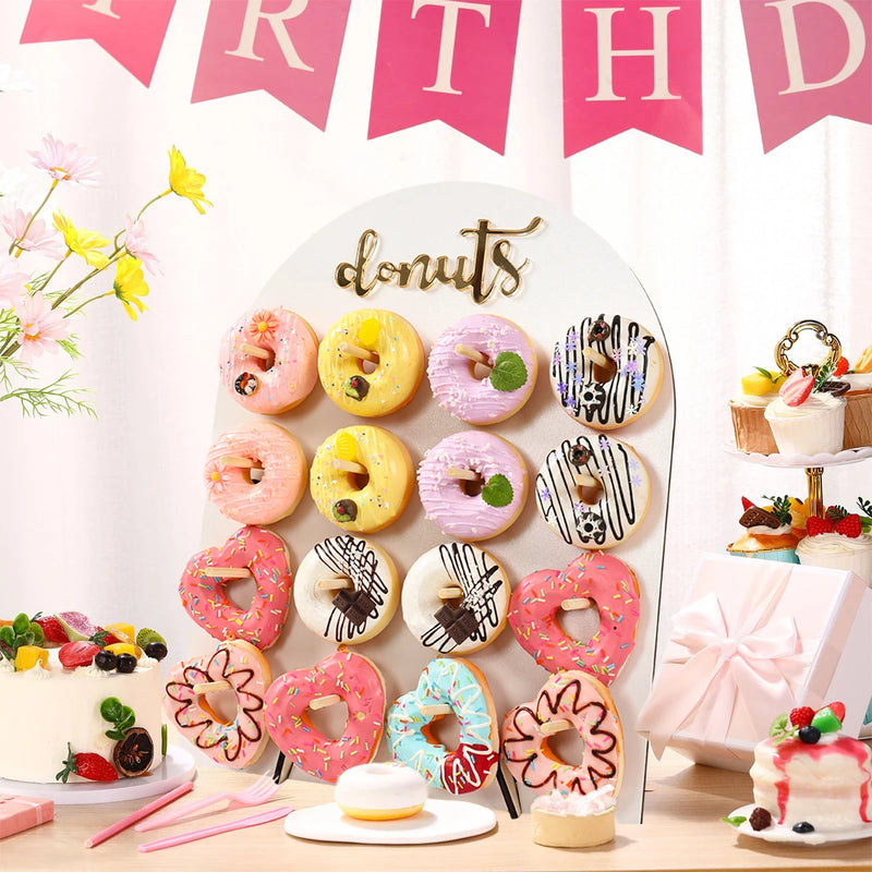 Arche Bois Présentoir Donuts Anniversaire – présentoir donuts – gros plan sur la matière