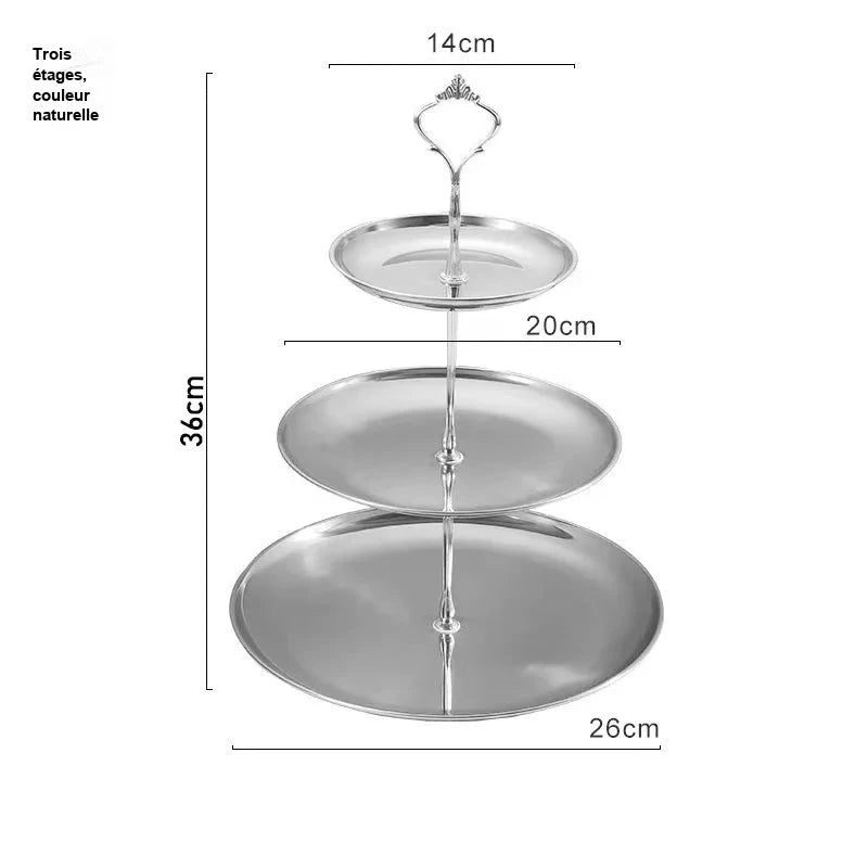 Présentoir Gâteaux Étages Doré Argenté – présentoir gâteau – vue de dessus