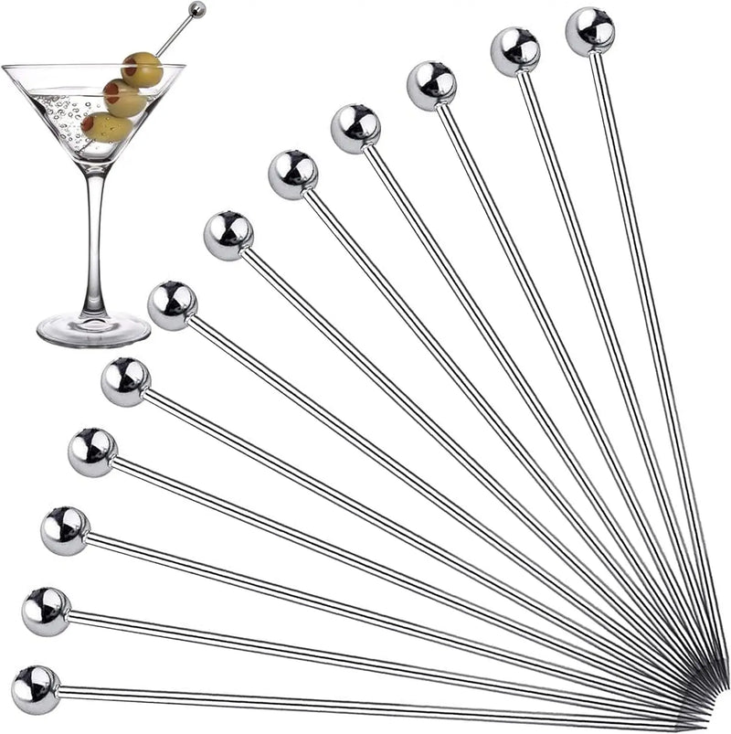 Piques à Cocktail Inox Lot de 12 Réutilisables