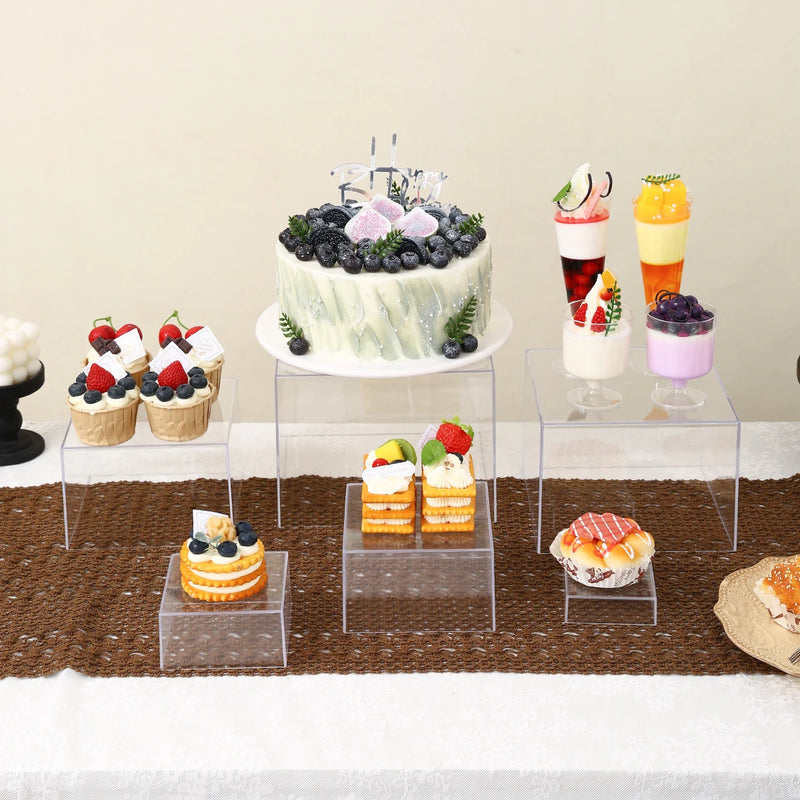 Présentoir Gâteau Acrylique Lot 5-6 Pièces – présentoir gâteau – vue d'ensemble