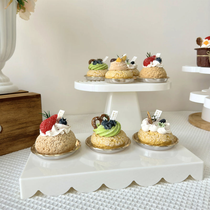 Présentoir Cupcake Festonné Lot de 2 Plateaux