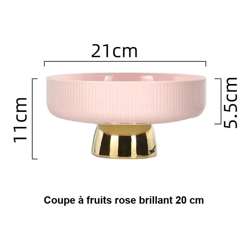 Assiette Céramique Rayée Dessert