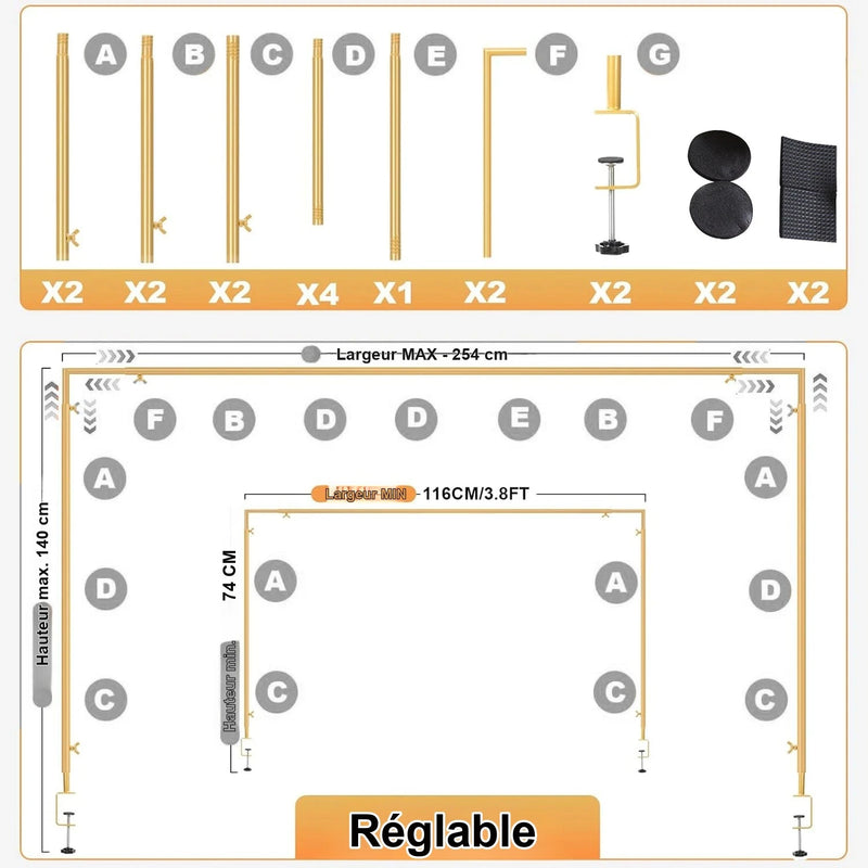 Arche de Table Dorée Buffet Mariage – présentoir buffet – détail du design