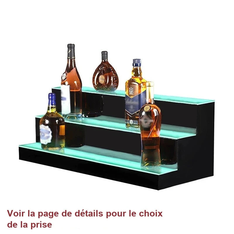 Présentoir Bar Vin Acrylique LED – présentoir bouteille – format et proportions