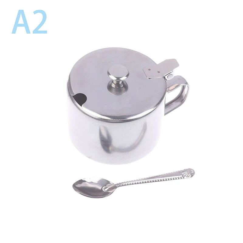 Sucrier Inox Couvercle Cuillère Buffet Hôtel
