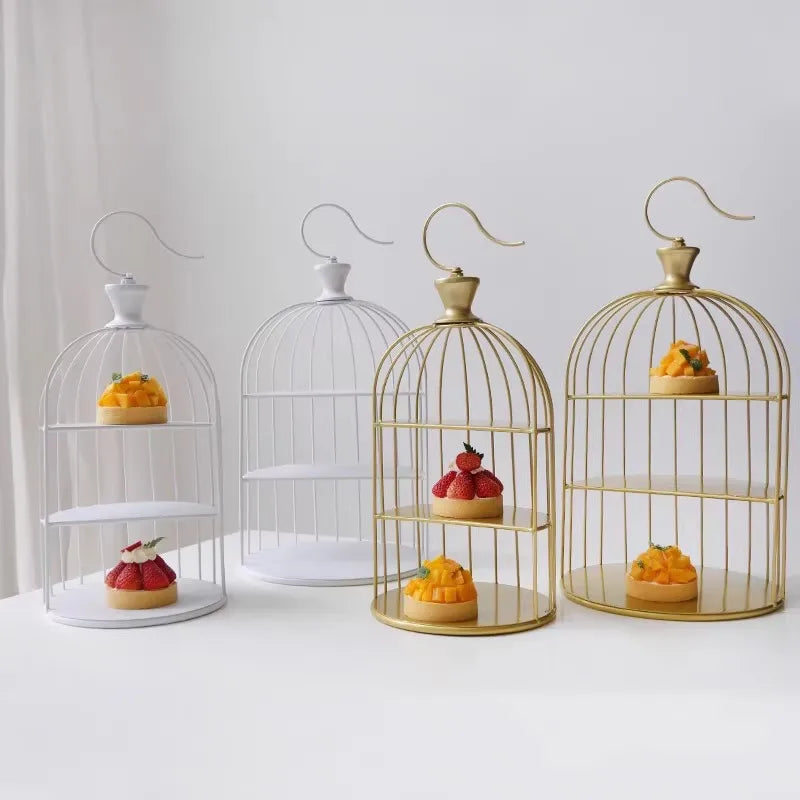Présentoir Buffet Cage à Oiseau Vintage – présentoir buffet – vue d'ensemble