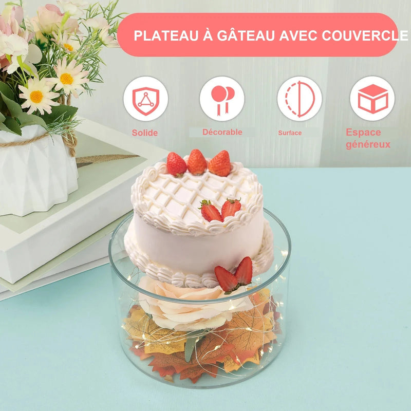 Présentoir Gâteau Acrylique Fond Creux – présentoir gâteau – gros plan sur la matière