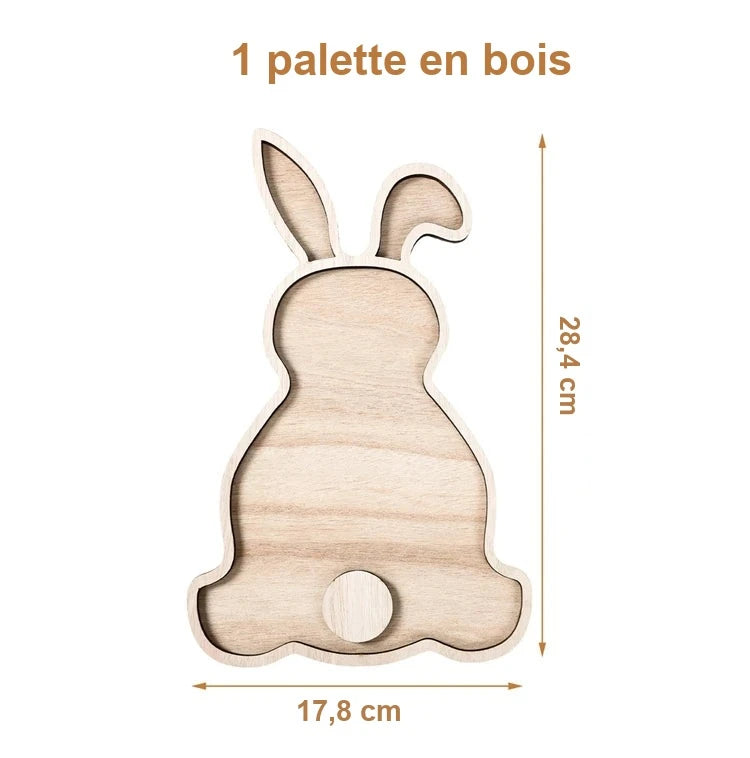 Plateau Bois Lapin Pâques