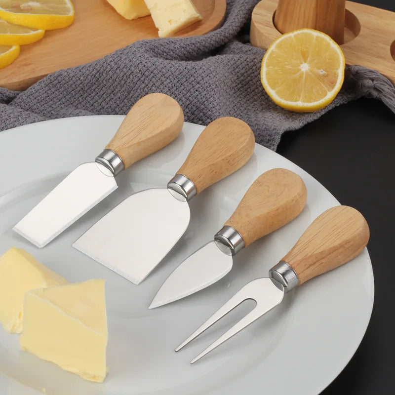 Couteaux à Fromage Manche Bois Lot de 4