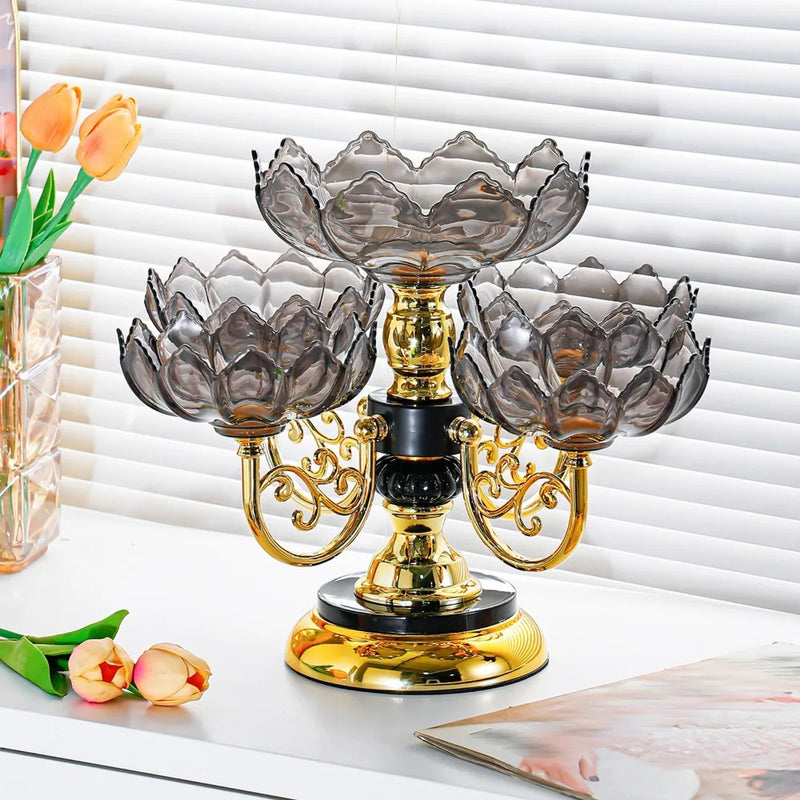 Corbeille Fruits Rotative 5 Compartiments – plateau de présentation – vue de dessus