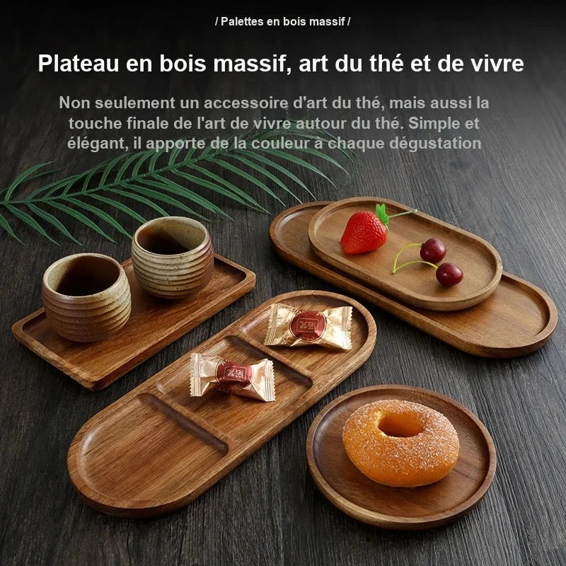 Plateau Fruits Bois Japonais Multi-Formes – plateau de présentation – vue de côté