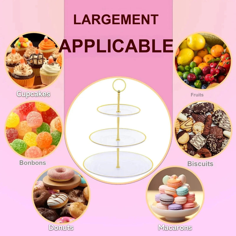 Présentoir Gâteaux 3 Étages Mariage – présentoir gâteau – en situation sur un buffet
