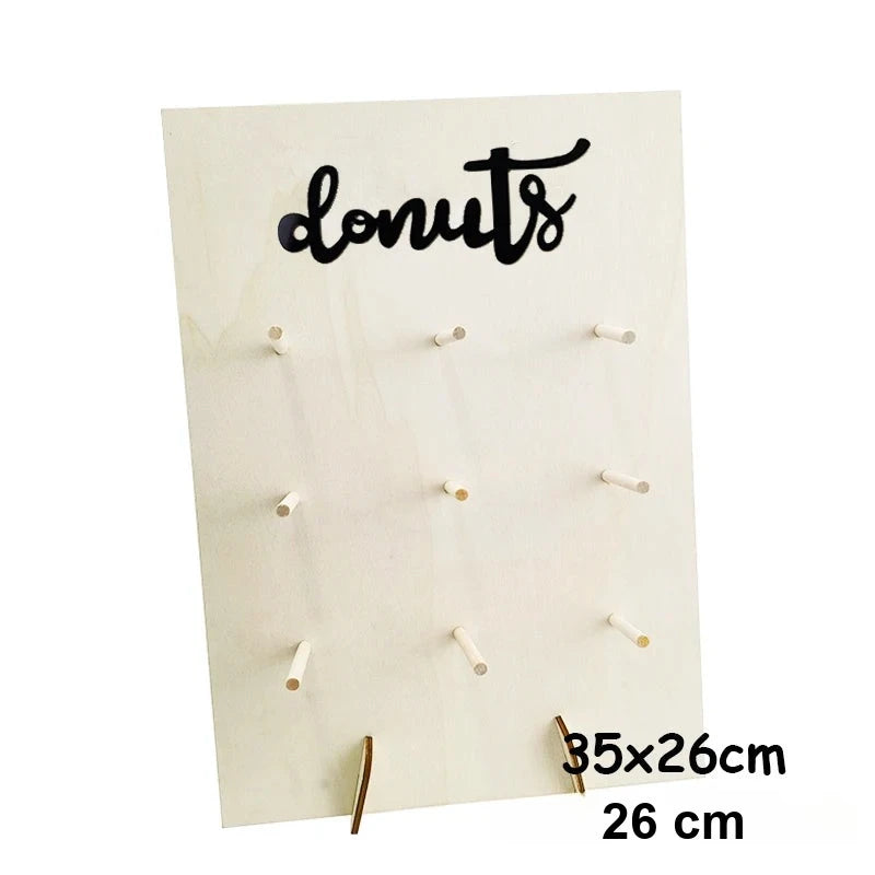 Présentoir Mural Donuts Cœur Bois – présentoir donuts – présentation complète