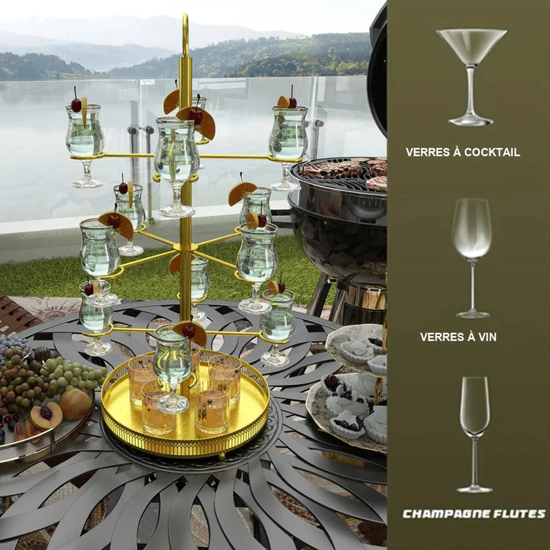 Présentoir Verres Cocktail Champagne Plateau – plateau de présentation – détail de la finition