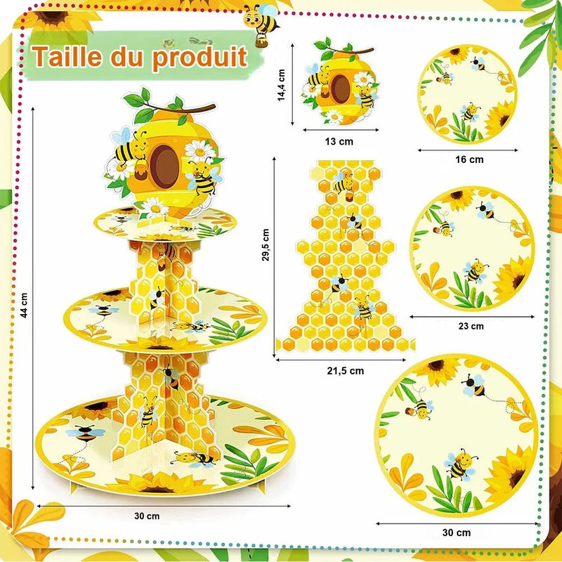 Présentoir Cupcakes Carton Abeille Fête – présentoir cupcake – détail de la finition