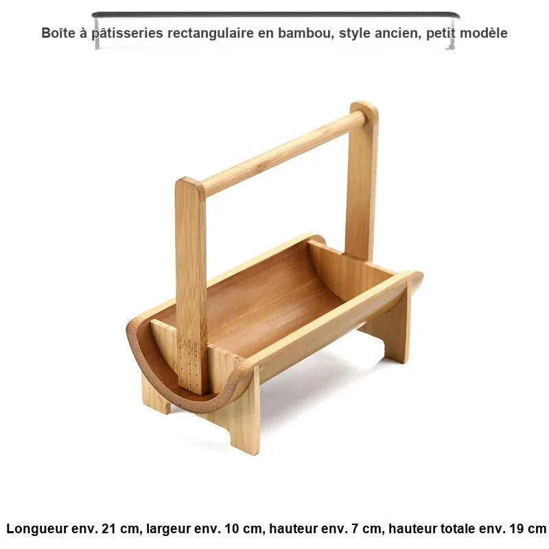 Corbeille Bambou Présentoir Buffet Portable – plateau de présentation – mise en scène pour réception