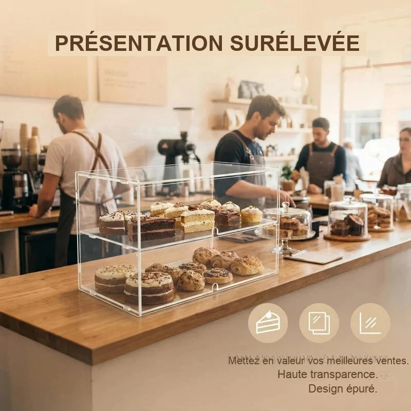 Vitrine Présentoir Pâtisserie Multi-Niveaux – présentoir gâteau – vue de côté