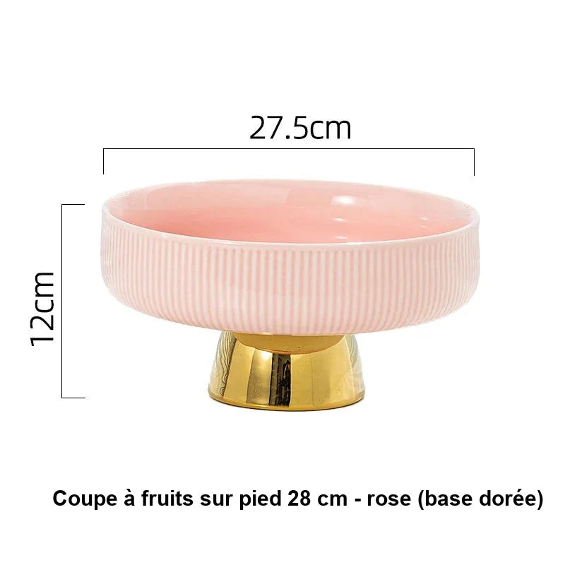 Assiette Céramique Rayée Dessert