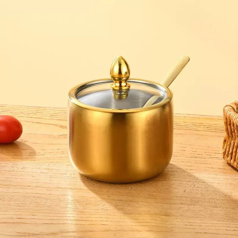 Sucrier Couvercle Verre avec Cuillère Buffet Hôtel