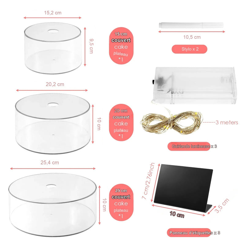 Présentoir Gâteau Acrylique Fond Creux – présentoir gâteau – détail de la finition