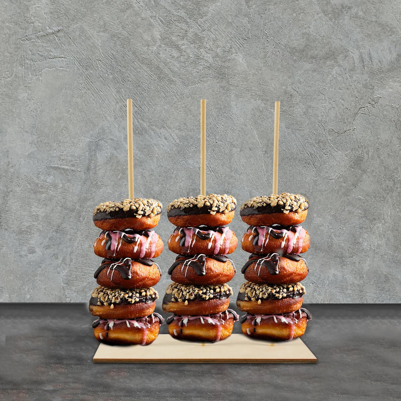 Présentoir Donuts Bois Mariage Réception – présentoir donuts – détail de la finition