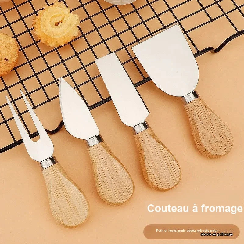 Couteaux à Fromage Manche Bois Lot de 4