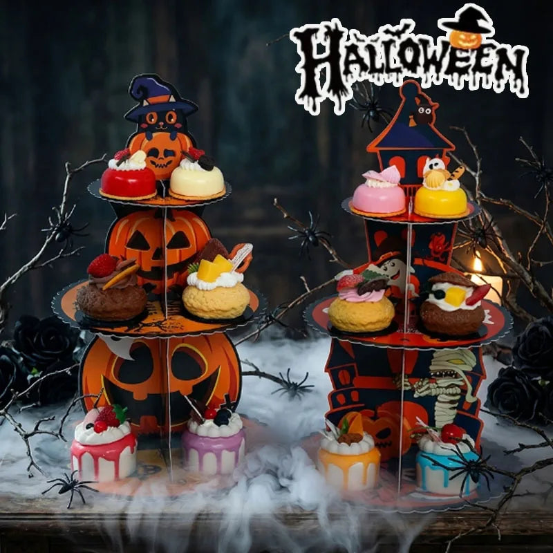 Présentoir Cupcakes Carton Halloween Fête – présentoir cupcake – vue d'ensemble