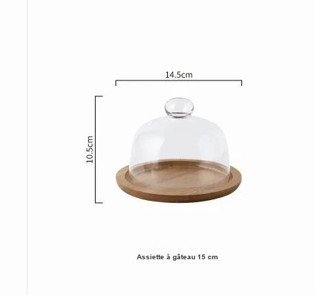 Présentoir à Gâteaux Bois Cloche Verre – présentoir gâteau – présentation complète