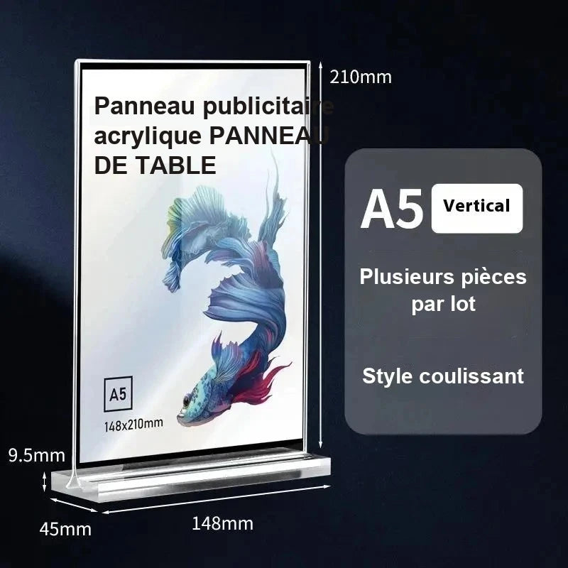 Porte-menu acrylique format A5 vertical
