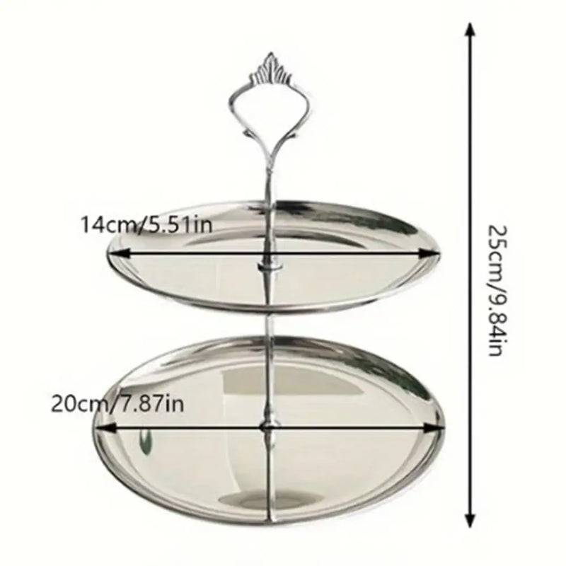 Présentoir Gâteaux Inox Doré Argenté – présentoir gâteau – avec desserts et pâtisseries