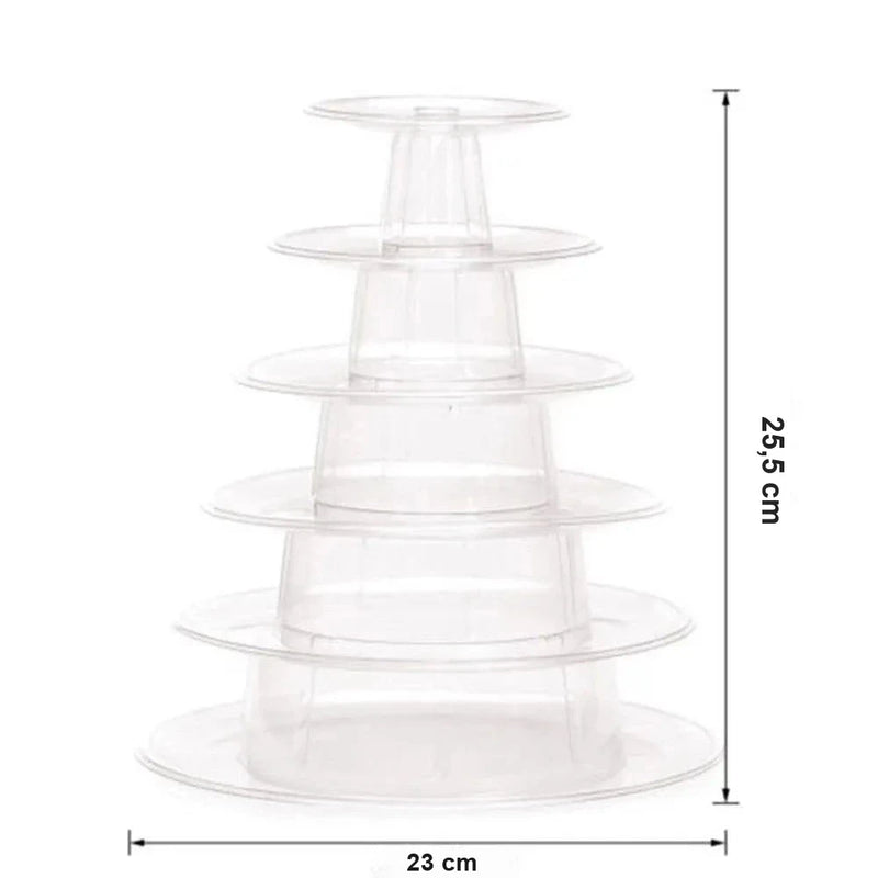 Présentoir Macarons Pyramide 6 Étages Mariage – ambiance mariage romantique et raffinée