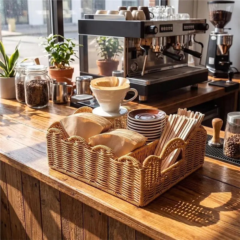 Panier de Présentation Couverts Osier 6 Compartiments
