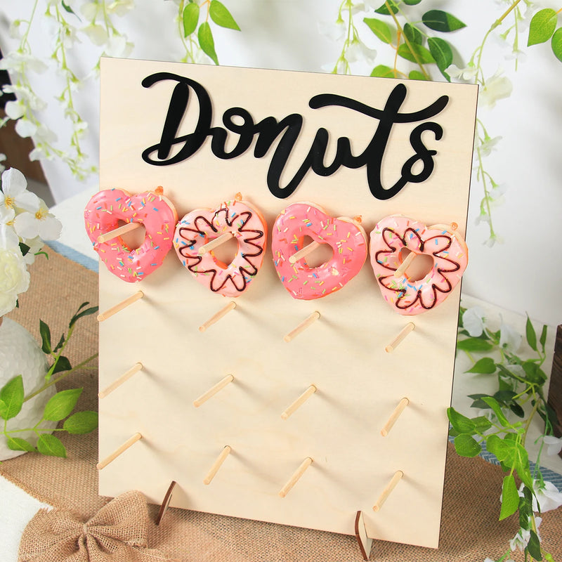 Mur de Donuts Rustique Buffet – présentoir donuts – vue d'ensemble