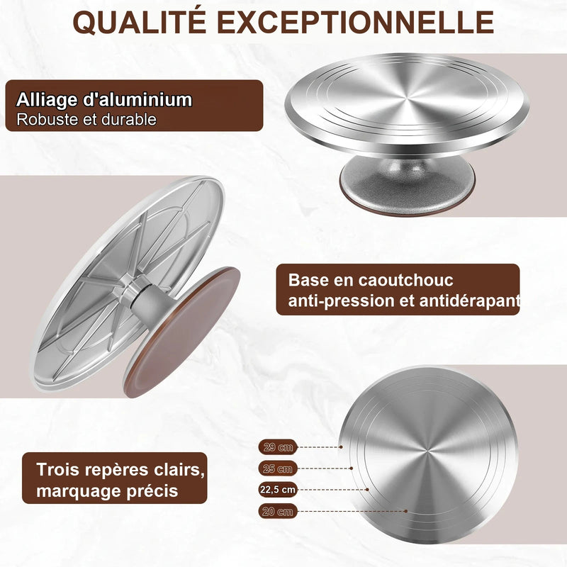 Présentoir Rotatif Gâteaux Professionnel – présentoir gâteau – vue de côté