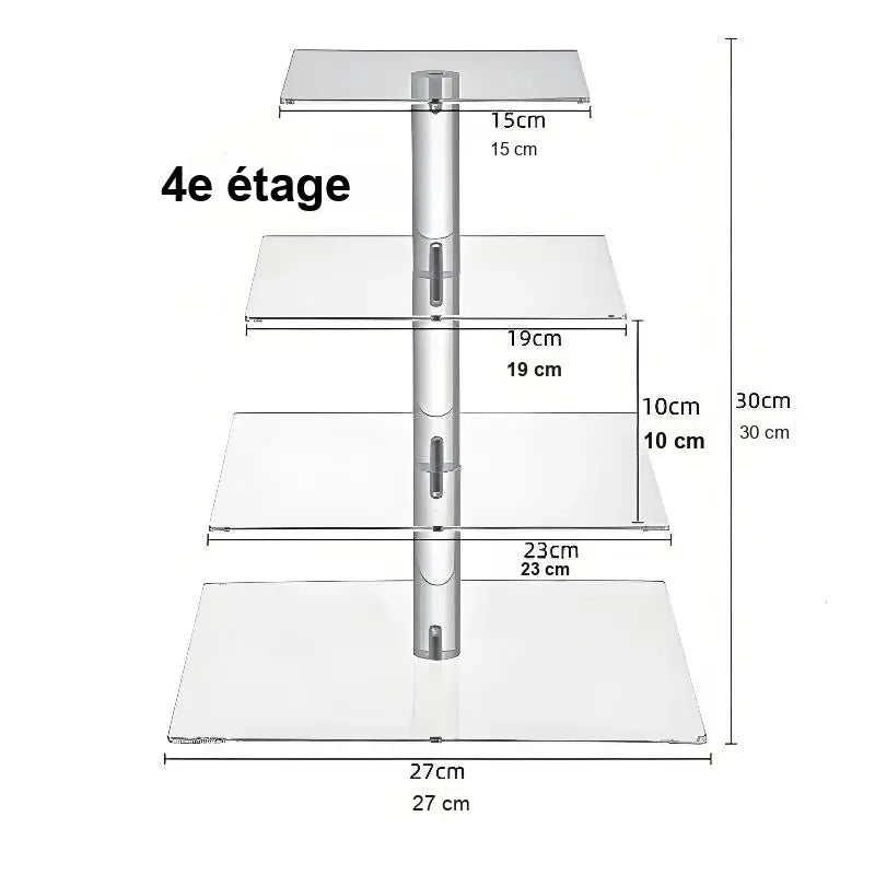 Présentoir Gâteau Mariage LED Cristal – présentoir gâteau – présentation complète