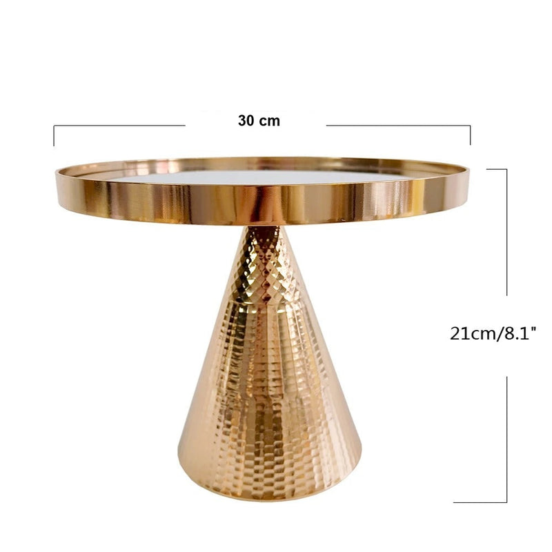 Présentoir gâteau miroir doré – présentation bar à bonbons et table sucrée