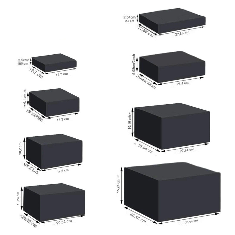 Présentoir buffet cube noir – vue détaillée matière et finition